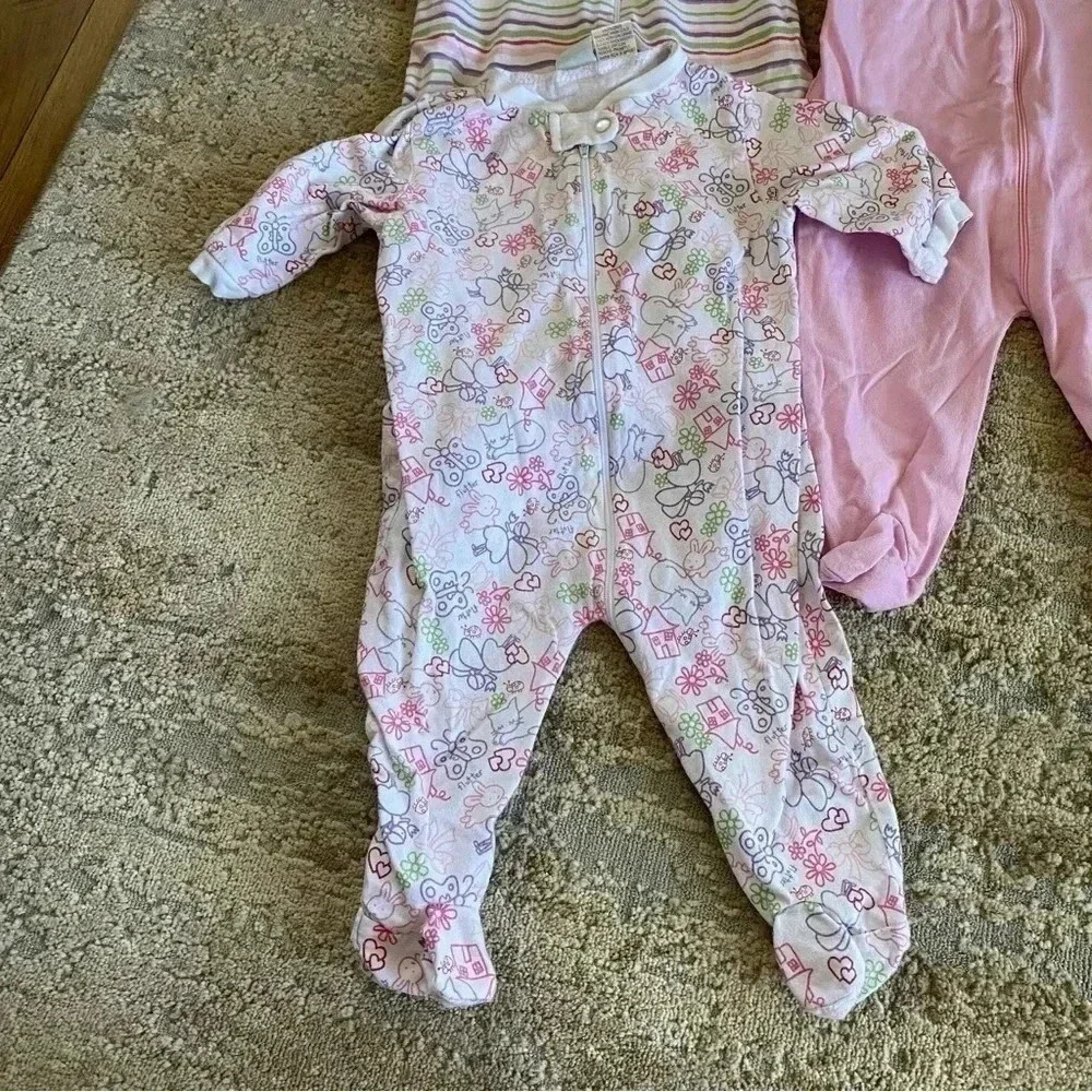 3-6 months Baby Girl Bundle Lot of Sleepsuits Footsies Bodysuits Onesies Pink